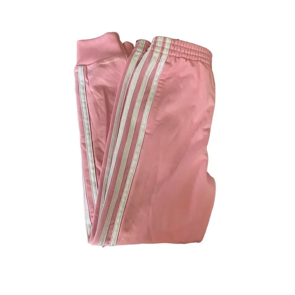 Adidas girls, youth pink white stripe jogger pants 6X